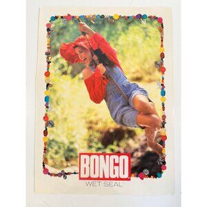 Vintage 1995 Bongo Denim Jeans Wet Seal Brunette on Swing Advertisement Print Ad